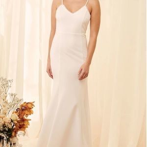Lulus white bridal dress NWT
